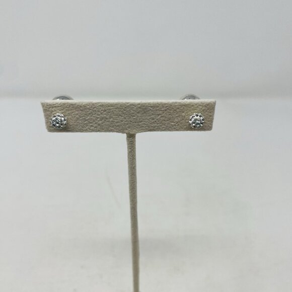 Austrian Crystal Platinum Over 925 Sterling Silver Front and Back Earrings 5079 - Picture 3 of 6